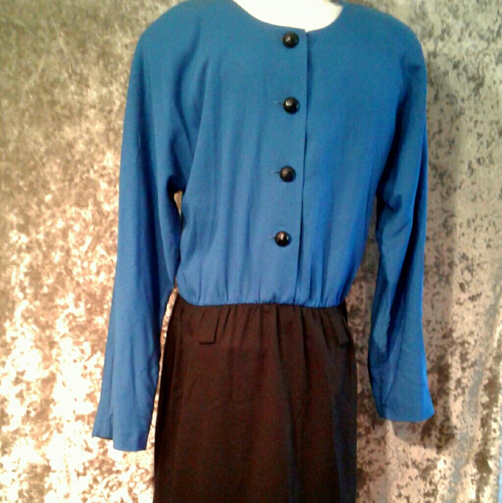HHR VINTAGE COLORBLOCK BLUE/BLACK DRESS
